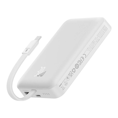 POWERBANK MAGNETYCZNY BASEUS MAGNETIC MINI 10000MAH, USB-C 30W MAGSAFE (BIAŁY)