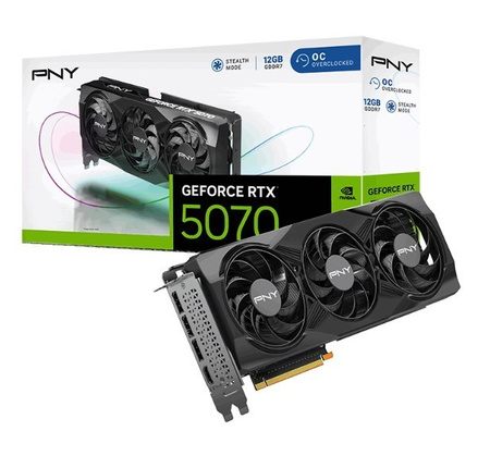 PNY Karta graficzna GeForce RTX5070 OC 3F 12GB 192-bit 672GB/s
