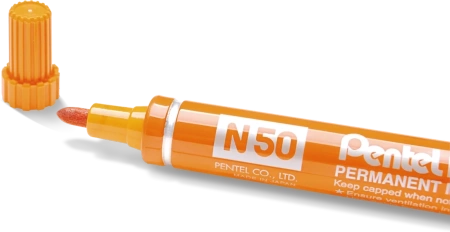 MARKER PERMANENTNY PENTEL N50-F POMARAŃCZOWY OKRĄGŁA 4.3MM