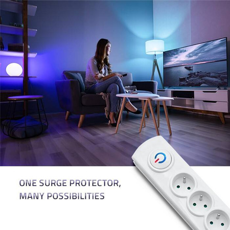 QOLTEC LISTWA ANTYPRZEPIĘCIOWA | 8 GNIAZD | 1.5M