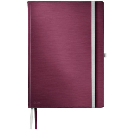 NOTATNIK A4 LEITZ STYLE 44760028 RUBINOWA CZERWIEŃ W KRATKĘ TWARDA OPRAWA 80 KARTEK