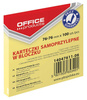 KARTECZKI SAMOPRZYLEPNE 76X76MM OFFICE PRODUCTS PASTELOWE JASNO ŻÓŁTE 100KART