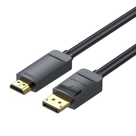 KABEL DISPLAYPORT 1.2 DO HDMI 1.4 VENTION HAGBI 3M, 4K 30HZ (CZARNY)