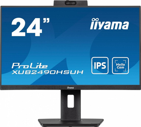 IIYAMA MONITOR 24 CALE XUB2490HSUH-B1 IPS,FHD,CAM,MIC,HDMI,DP,3XUSB(3.2), 100HZ,250CD,4MS,ADAPTIVE SYNC,FLICKERFREE,2X2W,WINDOWS HELLO