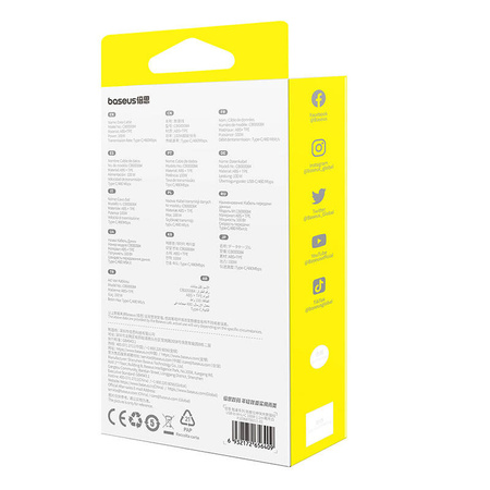 KABEL 3W1 BASEUS FREE2DRAW USB DO M+L+C 100W, 1,1 M (BIAŁY)