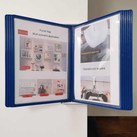 SYSTEM PREZENTACYJNY NAŚCIENNY Z 10 PANELAMI A4 LEVIATAN NIEBIESKI