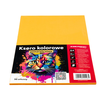 PAPIER KSERO KOLOR A4 EMERSON POMARAŃCZOWY 80G 50 ARK