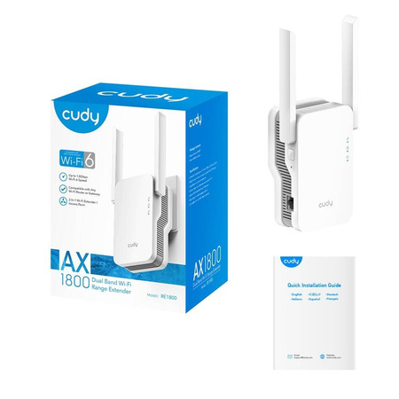 CUDY WZMACNIACZ SYGNAŁU WIFI RE1800 MESH AX1800