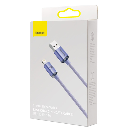 Kabel BASEUS Crystal Shine USB-A-Lightning 2m (fioletowy)