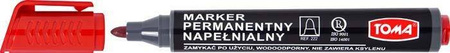 Marker permanentny TOMA TO-222CZER czerwony okrągła końcówka