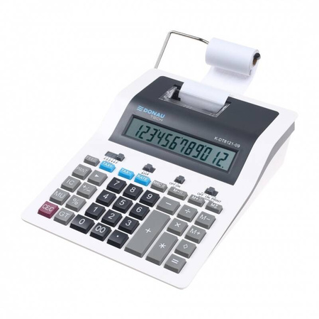 KALKULATOR DRUKUJĄCY 267X202X77MMKOLOR DONAU TECH BIAŁY SIECIOWE