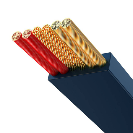 KABEL USB 3W1 BASEUS BRIGHT MIRROR 3, MICRO USB / LIGHTNING / USB-C, 66W / 2A, 1.1M (NIEBIESKI)