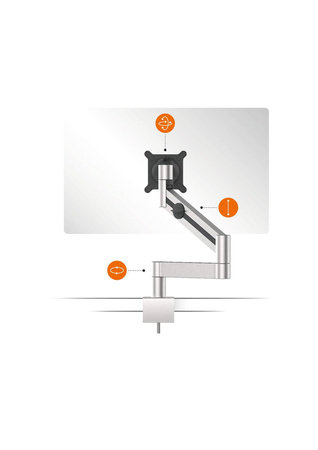 RAMIĘ NA 1 MONITOR STANOWISKO STACJONARNE DURABLE PRO 508323 SREBRNE
