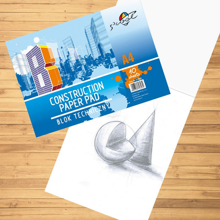 BLOK TECHNICZNY A4 S'COOL BIAŁY 10KART