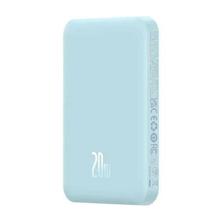MAGNETYCZNY MINI POWERBANK BASEUS 5000MAH, USB-C 20W (NIEBIESKI)