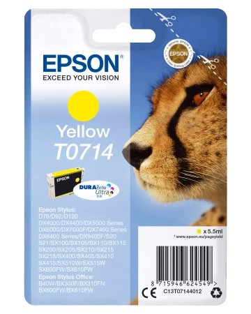 TUSZ ORYGINALNY EPSON T0714 C13T07144012 YELLOW 5,5 ML