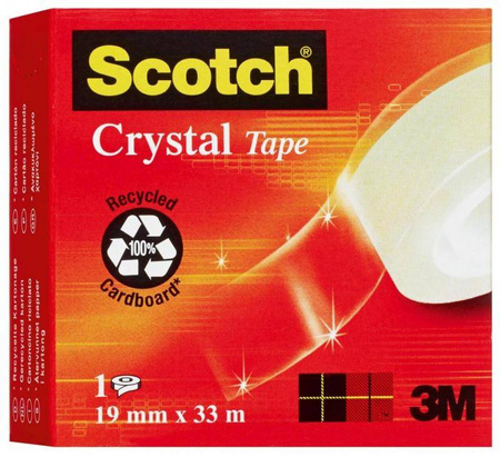TAŚMA BIUROWA 19MM33M 3M SCOTCH® CRYSTAL CLEAR 600 BEZBARWNA