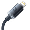 Kabel USB-C do Lightning Baseus Crystal, 20W, PD, 1.2m (czarny)