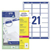 ETYKIETY SAMOPRZYLEPNE 63.5X38.1MM DO ADRESOWANIA AVERY ZWECKFORM TRWAŁE L7160-100 BIAŁE 100ARK*21SZT