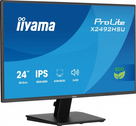 IIYAMA MONITOR 24 CALE X2492HSU-B1 IPS,FHD,HDMI,DP,120HZ,300CD,4MS,USB HUBX2CIENKIE RAMKI, 1500:1, ERP B