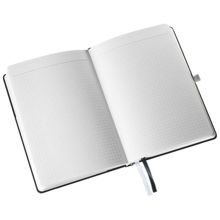 NOTATNIK A5 LEITZ STYLE 44860094 SATYNOWA CZERŃ W KRATKĘ TWARDA OPRAWA 80 KARTEK