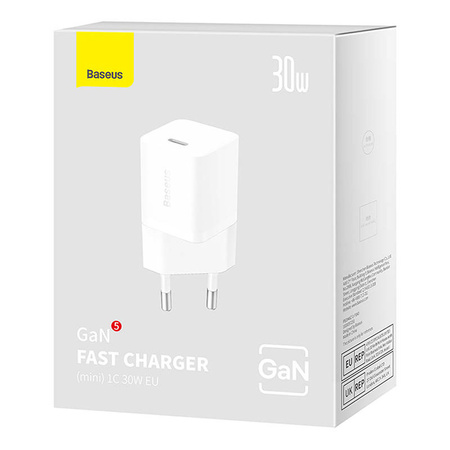 Mini ładowarka sieciowa Baseus GaN5  30W (biała)