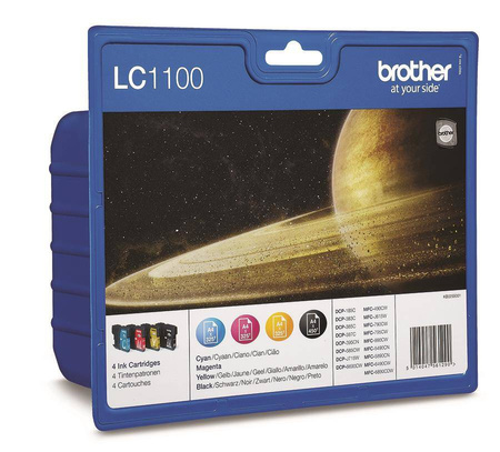 TUSZ ORYGINALNY BROTHER LC1100VALBP CMYK 450BK/ 3*325CMY STRON