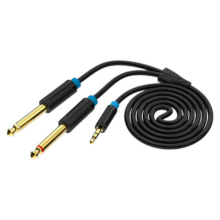 KABEL AUDIO 3,5MM TRS DO 2X 6,35MM VENTION BACBF 1M CZARNY