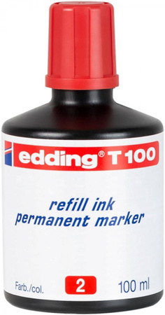 TUSZ DO MARKERÓW PERMANENTNY EDDING T 100 CZERWONY 100ML