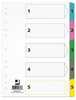 PRZEKŁADKI 1-5 A4 Q-CONNECT MYLAR MIX KOLORÓW KARTON 170G/M² 5KART