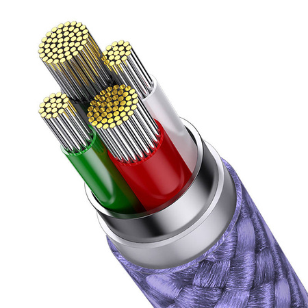 KABEL USB 3W1 BASEUS STARSPEED, USB-C + MICRO USB + LIGHTNING, 3,5A, 1.2M (FIOLETOWY)