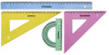 KOMPLET GEOMETRYCZNY DONAU MIX KOLOR LINIJKA 30CM KĄTOMIERZ EKIERKA 13CM EKIERKA 19CM
