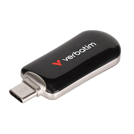 VERBATIM USB FLASH DISK, USB C, 64GB, PLECTRA, CZARNY, 30224, USB C