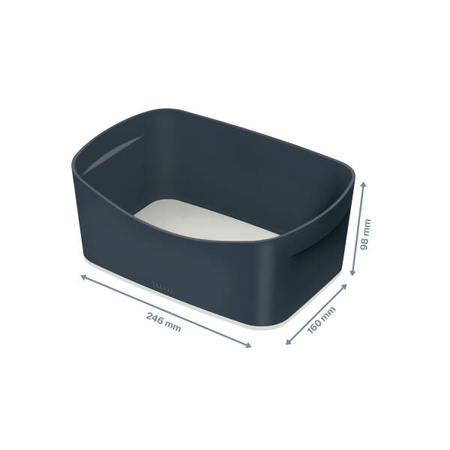 POJEMNIK DO PRZECHOWYWANIA 246X160X98MM LEITZ MYBOX COSY 52640089 AKSAMITNY SZARY