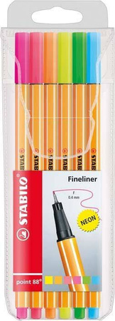 Cienkopis STABILO POINT 88/6-1 mix*6 neon 0.4 6szt