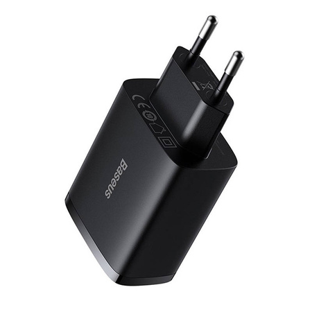 ŁADOWARKA SIECIOWA BASEUS COMPACT QUICK CHARGER, 3X USB, 17W (CZARNA)