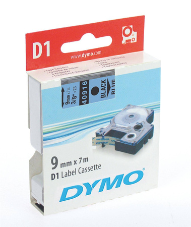 TASIEMKA ORYGINALNA KOLOR NADRUKU: CZARNY/KOLOR TŁA: NIEBIESKIE DYMO S0720710/40916 9MM X 7 M