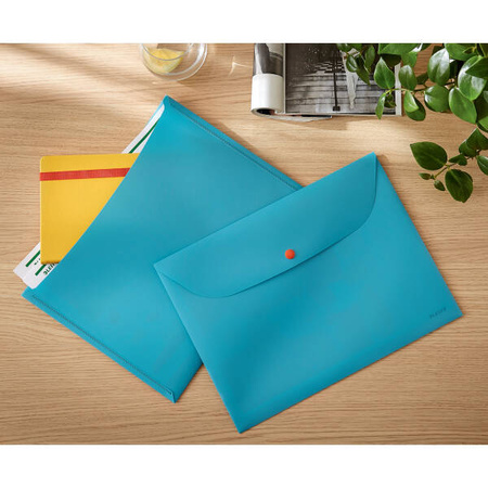 TECZKA KOPERTOWA A4 LEITZ COSY 47090089 AKSAMITNY SZARY PP 2 PRZEGRÓDKI 3SZT