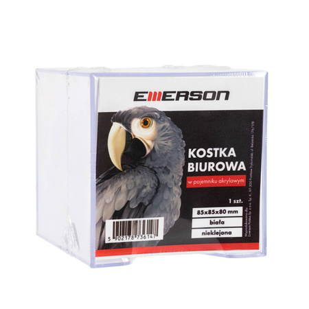 KOSTKA BIUROWA W POJEMNIKU 85X85X80MM EMERSON BIAŁA