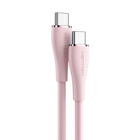 KABEL USB-C 2.0 DO USB-C VENTION TAWPG 1,5M, PDW 100W, RÓŻOWY SILIKONOWY