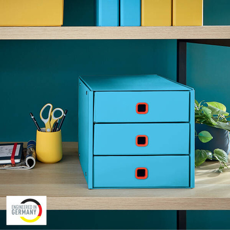 POJEMNIK Z SZUFLADAMI 286X358X282MM LEITZ CLICK & STORE COSY 53680061 MORSKI NIEBIESKI 3 SZUFLADY