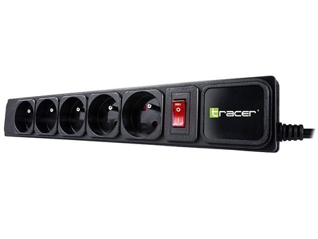 TRACER LISTWA ZASILAJĄCAPOWERGEAR 5M BLACK 5 GNIAZD