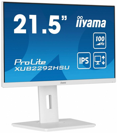 IIYAMA MONITOR 21.5 CALA PROLITE XUB2292HSU-W6 IPS,100HZ,FREESYNC,PIVOT,0.4MS,HDMI, DP,4XUSB(3.2),2X2W,HAS(150MM), BIAŁY