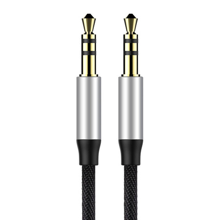 KABEL AUDIO MINI JACK 3,5MM AUX BASEUS YIVEN 1,5M (CZARNO-SREBRNY)