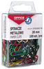 SPINACZE OKRĄGŁE 28MM OFFICE PRODUCTS MIX KOLORÓW METALOWE POWLEKANE W ZAWIESZANYM POJEMNIKU PLASTIKOWYM 100SZT.