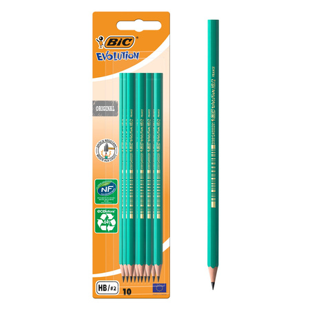 OŁÓWEK OSTRZONY BEZDRZEWNY BIC EVOLUTION ORIGINAL 650 HB 8902742 HB BLISTER 10SZT