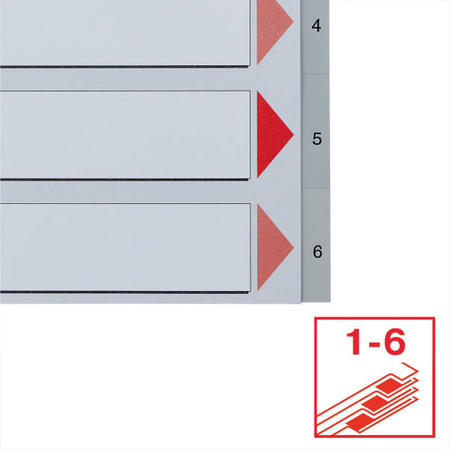 PRZEKŁADKI 1-6 A4 ESSELTE 100104 SZARY PP
