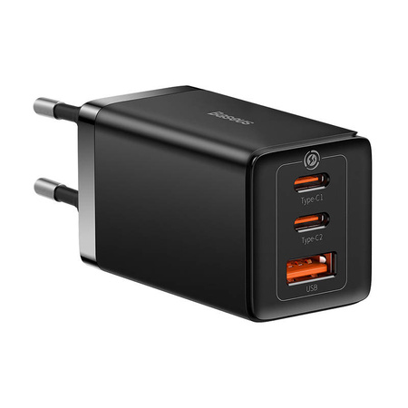 ŁADOWARKA SIECIOWA BASEUS GAN5 PRO 2XUSB-C + USB, 65W (CZARNA)