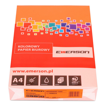 PAPIER KSERO KOLOR A4 EMERSON BRZOSKWINIOWY 80G 500 ARK