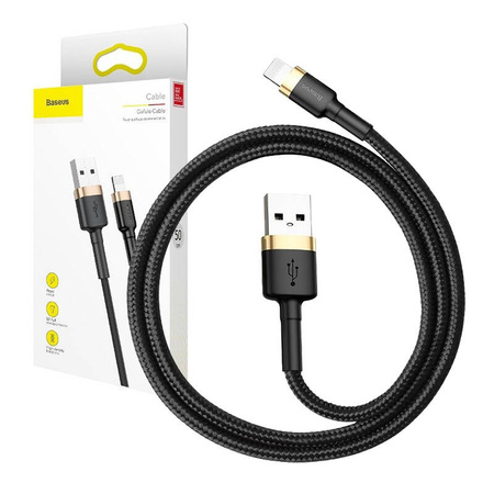 KABEL USB LIGHTNING  BASEUS CAFULE 1.5A 2M (ZŁOTO-CZARNY)